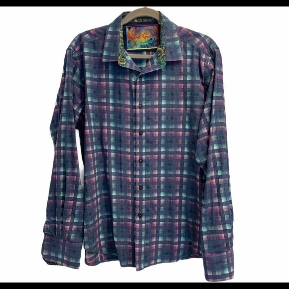 ROBERT Graham Neerav Cotton Button-Down Shirt Sz L - Picture 5 of 10
